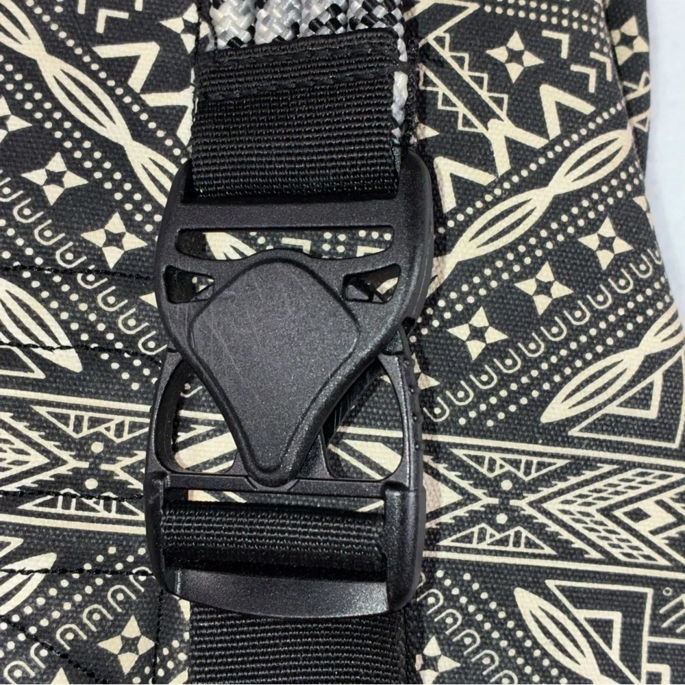 KAVU Charcoal Tribal Rope Sling Bag Crossbody Purse Backpack Black Gray Canvas